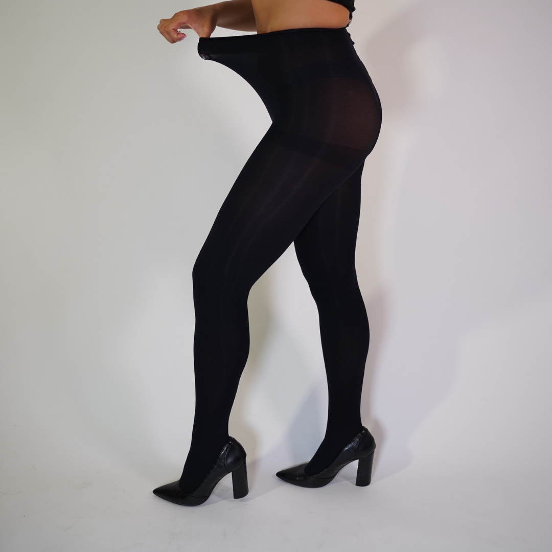 Black Opaque Control Top – Tights on the Fly